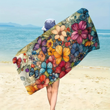 Monarch Butterfly Multicolor Flower Towel