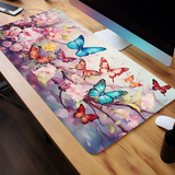 cute Multicolor Butterflies and Roses Mousepad