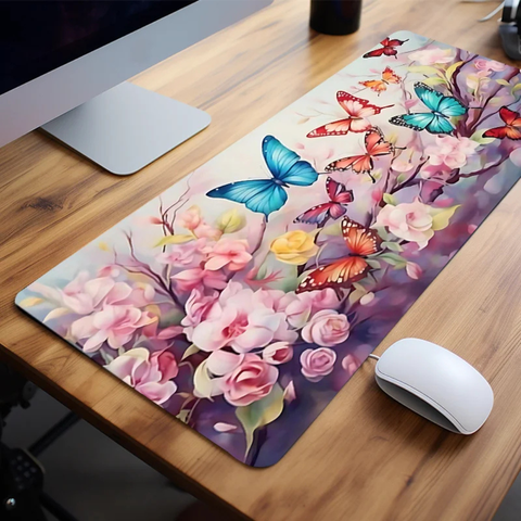 Multicolor Butterflies and Roses Mousepad for women