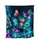 cute Nature Inspired Turquoise Butterfly Throw