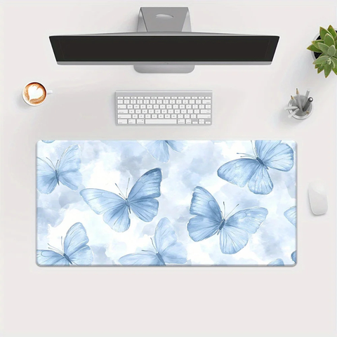 Painted Blue Morpho Desk Pad