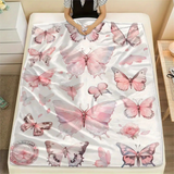 Pink Swallowtail Butterfly Fleece Blanket