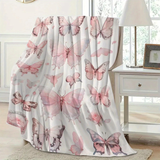 cute Pink Swallowtail Butterfly Fleece Blanket