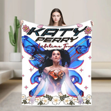 Pop Star Inspired Butterfly Blanket and a woman