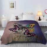 Purple American Lady Butterfly Blanket