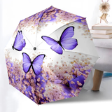 Purple Butterfly White Floral Umbrella FOR WOMEN
