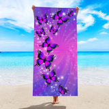 Purple Swallowtail Butterfly beach Towel