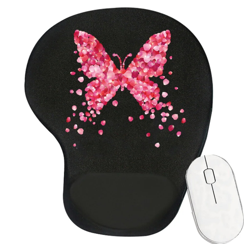 Rose Petal Shaped Butterfly Mousepad