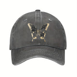 gray Unisex Golden Butterfly Print Baseball Cap