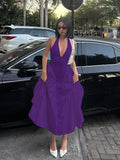  butterfly purple party dress