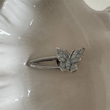 white French Retro Butterfly Hair Clip