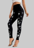 CUTE Women's High Waist Rhinestone Butterfly Leggings