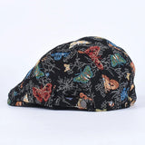 BLACK Vintage Butterfly Embroidered Beret