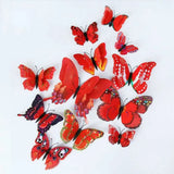 RED Colorful 3D Butterfly Wall Stickers