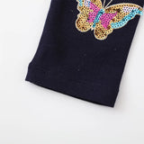 WHIMSICAL Girls' Sequin Butterfly Cotton Leggings