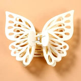 WHITE Butterfly Hair Claw Clip