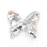 SILVER Glitter Butterfly Applique Patch
