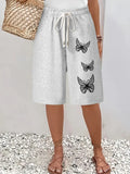 Butterfly Printed Knee Length Shorts