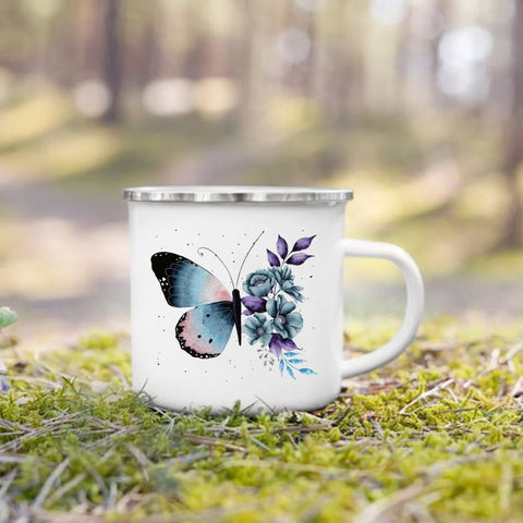 butterfly garden mug
