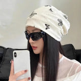 Women’s Slouchy Butterfly Print Beanie Hat