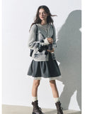 GRAY ZIPPER UP Butterfly Cardigan Sweater 