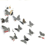 silver Butterfly Mirror Stickers