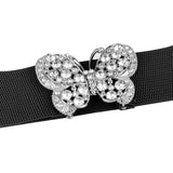 boho Butterfly Rhinestone Elastic Waist Belt for Women