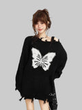 BLACK Gothic Butterfly Sweater FOR WOMEN