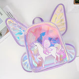 Holographic Butterfly Wings Unicorn Backpack for kids
