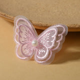 PINK Embroidered Butterfly Patches for DIY Crafts WITH BEAD