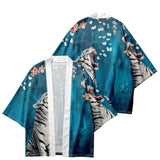 kimono butterfly blouse with tiger and flower
