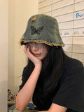 cute Fashion Denim Butterfly Bucket Hat