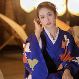 traditional butterfly kimono purple