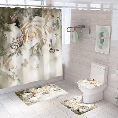 Butterfly Shower Curtain Set