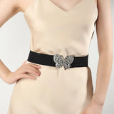 Butterfly Rhinestone Elastic Waist Belt for Women