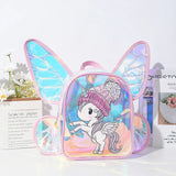 Cute Holographic Butterfly Wings Unicorn Backpack