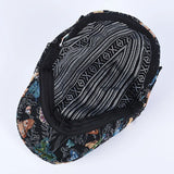 CUTE BLACK Vintage Butterfly Embroidered Beret