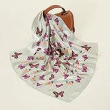 white Women’s Vintage Butterfly Small Silk Scarf