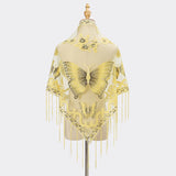 yellow Elegant Women’s Butterfly Lace Triangle Scarf