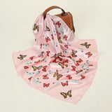 pink Women’s Vintage Butterfly Small Silk Scarf