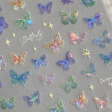 whimsical Colorful Butterfly Wing Nail Art Stickers