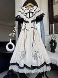WHITE vintage butterfly gown dress