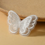 WHITE Embroidered Butterfly Patches for DIY Crafts 