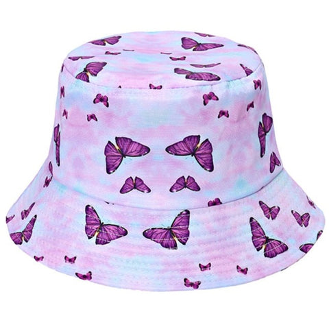 medium orchids butterfly bucket hat