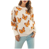 ORANGE Butterfly Crewneck Sweater