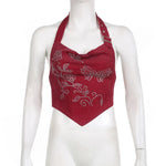 Red Butterfly halter Tank Top