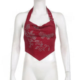 Red Butterfly corset Crop Top