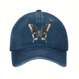 navy blue Unisex Golden Butterfly Print Baseball Cap