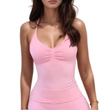 PINK Women’s Strappy Sports Tank Top by Butterfly Kingdom