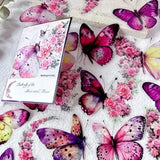 PINK Vintage Butterfly Stickers 